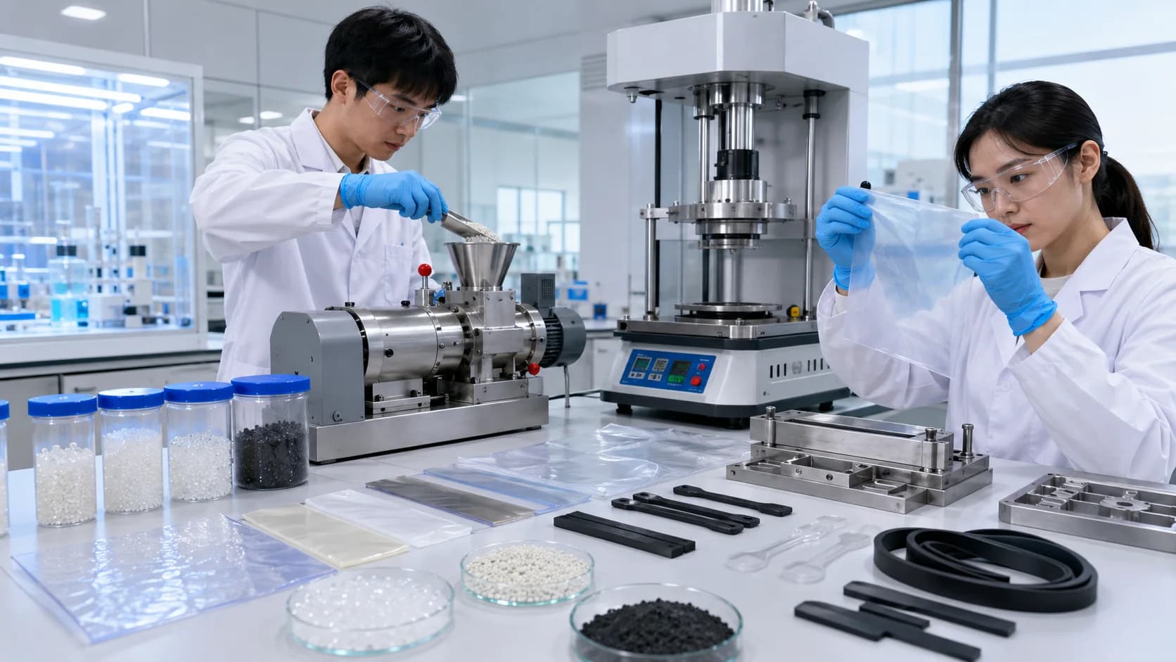 高性能高分子材料改性场景示意